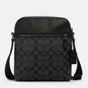 COACH Outlet Houston Flight Bag In Signature Canvas black leather